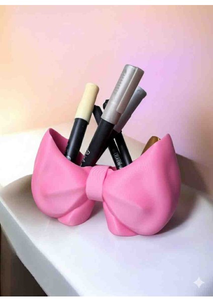 Fiyonk Makyaj Fırça Organizeri | 3D Baskı Dekoratif Makyaj Malzemesi Saklama Kutusu | Brush Holder