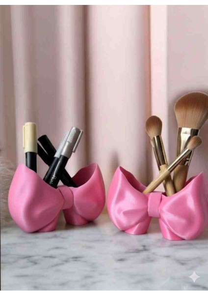 Fiyonk Makyaj Fırça Organizeri | 3D Baskı Dekoratif Makyaj Malzemesi Saklama Kutusu | Brush Holder indirimleri