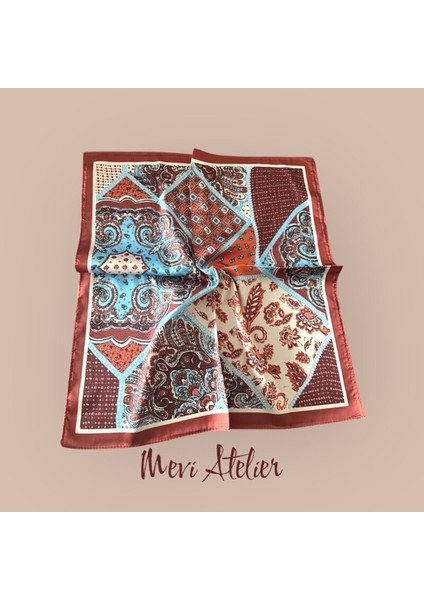 Etnik Desen Motifli Fular 50 x 50