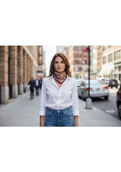 Etnik Desen Motifli Fular 50 x 50 fırsatları