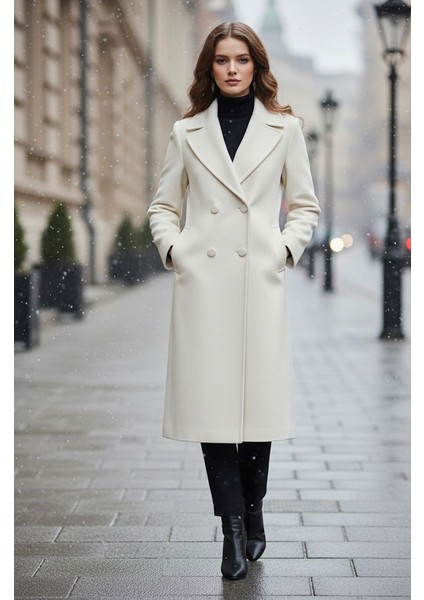 Beyaz Renk Tüğlenmez Ithal Kaşe Kumaş Metrelik En 150 cm Kaban Ceket Mont Giyim Kumaşı