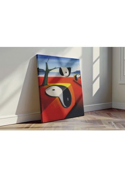 Eriyen Zaman ve Yin-Yang - Kanvas Tablo - Sürrealist Çöl Manzarası Modern Duvar Dekoru fırsatları