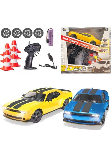 Pasifik Kumandalı Dodge Challenger Drift Araba 93217 4WD R/c 2.4ghz USB Işıklı 6+