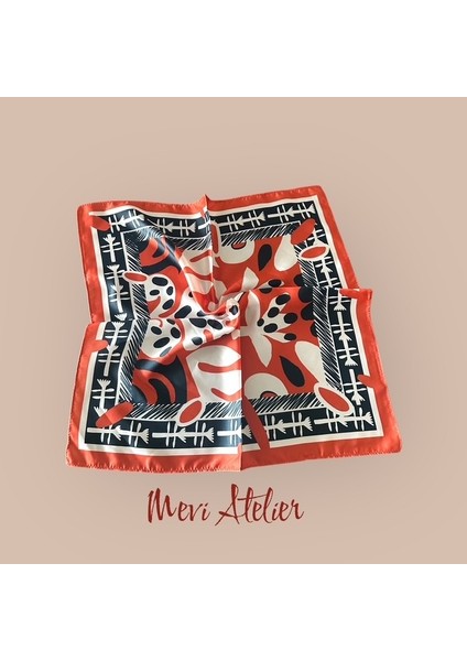 Desenli Karışık Renkli Fular 50 x 50