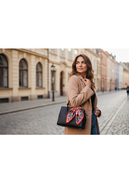 Desenli Karışık Renkli Fular 50 x 50 modelleri