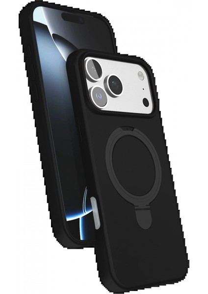 Apple iPhone 17 Pro Regal Magsafe Standlı Kapak - Siyah