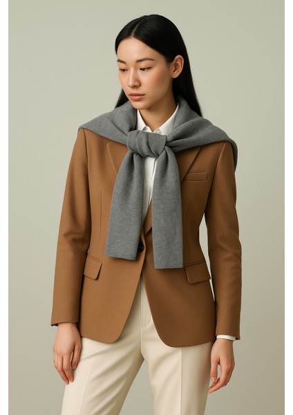 Kare Parçalı Patchwork Atkı - Spor Triko Örme Omuz Atkısı | Unisex Boho Şal - Atkı