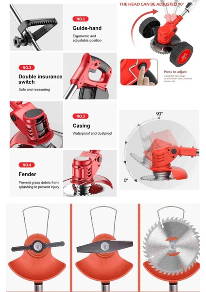 S 21 V 5 Ah Çift Akülü Tekerlekli Ot Çim Çalı Biçme Kesme Makinesi Tırpanı Akülü Tırpan modelleri