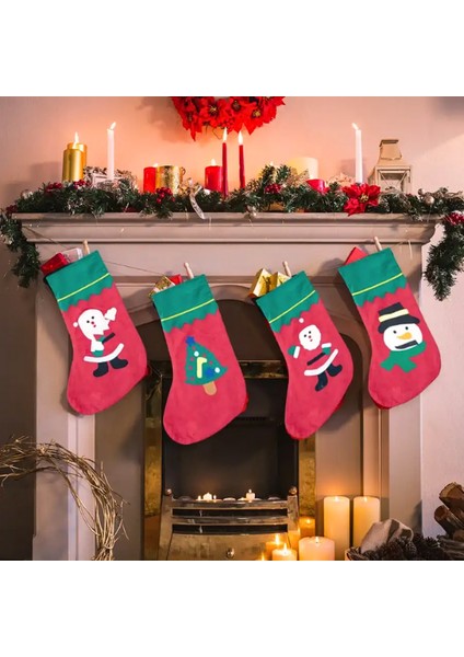 Yılbaşı Dekoru Yılbaşı Hediye Çorabı 6 Adet