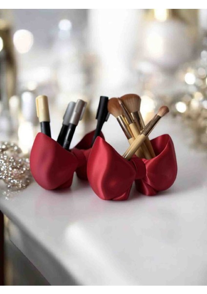 Fiyonk Makyaj Fırça Organizeri | 3D Baskı Dekoratif Makyaj Malzemesi Saklama Kutusu | Brush Holder fırsatları