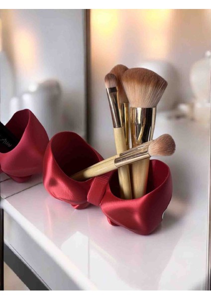 Fiyonk Makyaj Fırça Organizeri | 3D Baskı Dekoratif Makyaj Malzemesi Saklama Kutusu | Brush Holder indirimleri