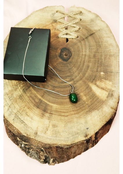 Aventurin Doğal Taşı Zincirli El Yapımı Kolye Uç: 2 cm Zincir: 20 cm Kutulu modelleri