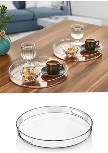 Yuvarlak Tepsi Füme Şeffaf ROYALEKS-82930