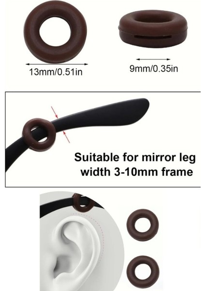 1 Takım Kulak Arkası Kaydırmaz Silikon Gözlük Sapı Tutucu Sabitleyici Renk Asorti fırsatları
