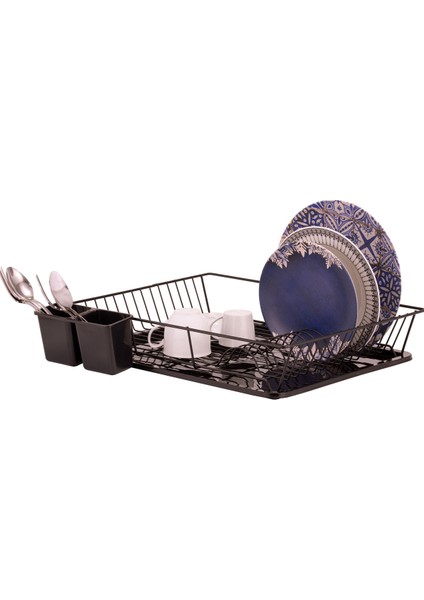 Nik Açılı Tek Katlı Tabaklık Siyah ROYALEKS-20311