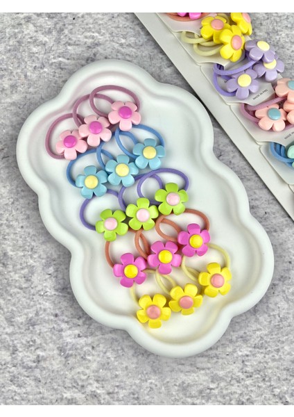 Çiçekli Lastik Toka 15’li Toka Seti