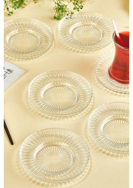 Elysia Çay Tabağı 6 Lı Elysia Çay Bardağına Uyumlu Bardak Altlığı Çay Tabağı