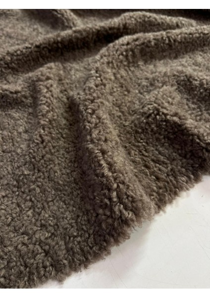 Kahve Rengi Teddy Peluş Kumaş Metrelik Çift En 150 cm Kaban Ceket Yelek
