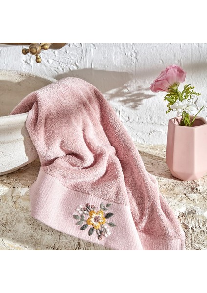 NAKIŞLI%100 Pamuk Havlu Pudra 30X50 cm