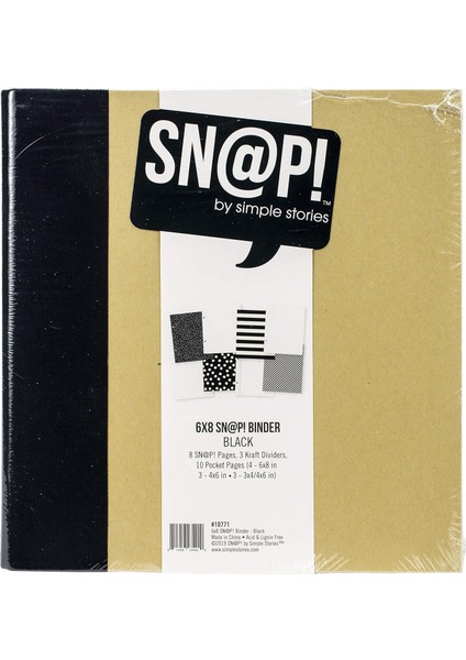 Stories 10771 Binder Sn@p 6 x 8, Siyah, Tek Boy