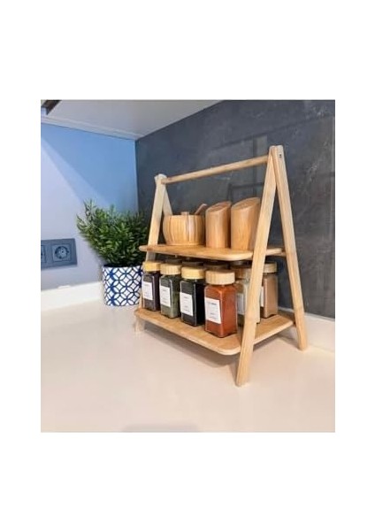 2 Katlı Dikdörtgen Bambu Servis Sunum Seti Büyük Boy, Kuru Pasta, Kurabiye ve Kek Sunumları Için Büyük Boy (38CM-30CM-22.5CM) fiyatları