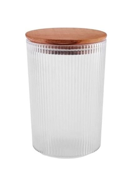 Desenli Cam Saklama Kabı - Hava Geçirmez Ahşap Kapaklı, Lüks Mutfak ve Restoran Kullanımı Için (350 Ml) fiyatları