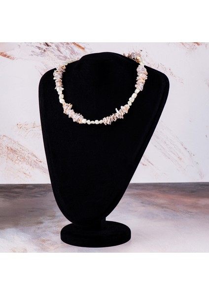 İnci ve Sedef Doğal Taş Kadın Kolye – Zarafet, Huzur ve Feminen Işıltı Kolyesi fiyatları