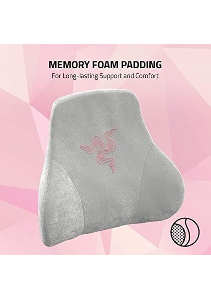 Kafa Yastığı - Oyuncu Koltuğu Için Boyun ve Baş Desteği (Ergonomik Tasarımlı, Hafızalı Köpük Dolgu, Peluş Kadife ile Sarılmış) Kuvars Pembe modelleri