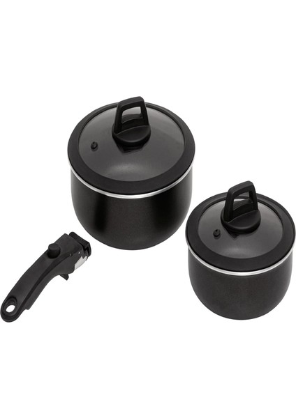 Cardin Granit Tencere Seti Siyah 5 Parça