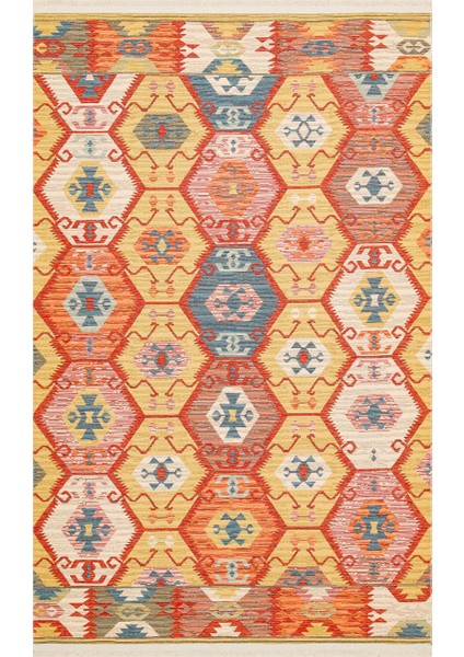 Ürgüp 06 Red %100 Pamuk ile Üretilen Etnik Desenlere Sahip Yıkanabilir Çift Taraflı Ince Yıkanabilir Kilim fiyatları