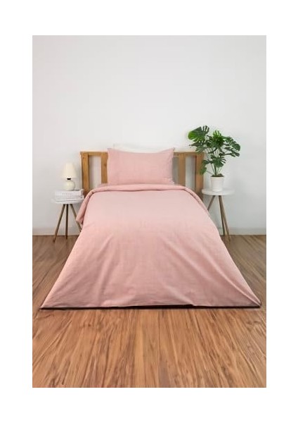 Vega Pamuklu Ranforce Çarşaflı Tek Kişilik Nevresim Takımı - Pudra modelleri