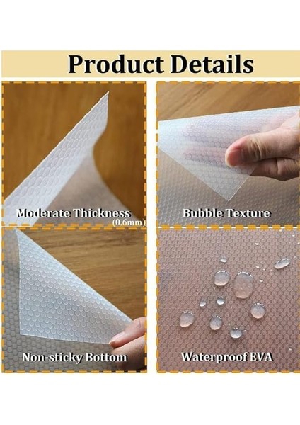 10 m×45 cm Eva Pıtırcık Raf ve Çekmece Örtüsü – Kesilebilir Şeffaf Silikon & Eva Kaymaz Mat, Mutfak Dolabı, Buzdolabı ve Çekmeceler Için, Yıkanabilir Silinebilir modelleri