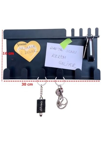 Notluklu Anahtar Askısı Vidalı Mat Siyah modelleri