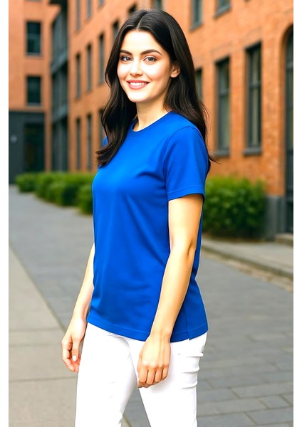 Unisex Bisiklet Yaka Regular Fit Basic % 100 Pamuk T-Shirt