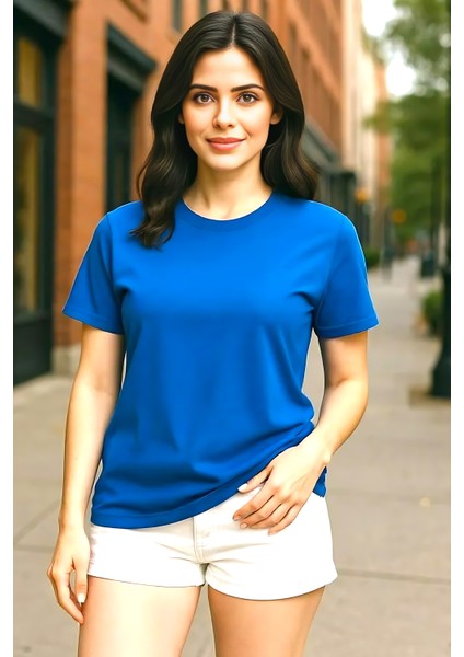 Unisex Bisiklet Yaka Regular Fit Basic % 100 Pamuk T-Shirt