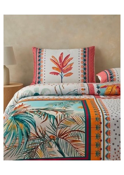 Patchwork Tek Kişilik Nevresim Seti Turuncu – Bej fiyatları