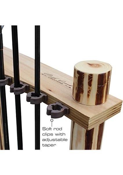 Creek Creations Kütük 12 Olta Depolama Köşe Rafı - El Işi Masif Çam - Alet Montajı Yok, Ahşap (37-0029) modelleri