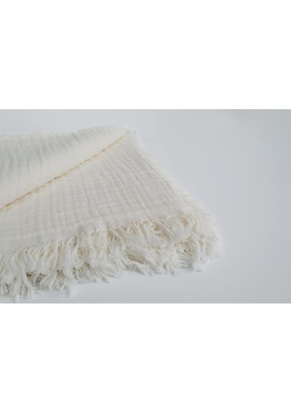 Müslin Bebek Battaniyesi, Erkek & Kız Bebekler Için Nefes Alabilen Cilt Dostu Bebek ve Çocuk BATTANIYESI,,%100 Pamuk, 4 Katlı Organik Bebek Battaniyesi 110”X 110” (Ekru)