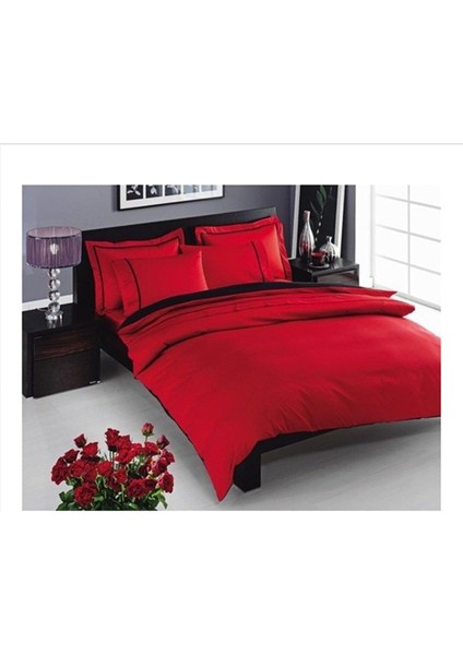 Prestige DÜZ%100 Pamuk Nevresim Takımı, Kırmızı, Çift Kişilik