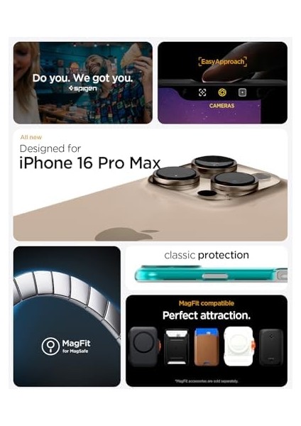 16 Pro Max Kılıf C1 Hava Kanalı Teknolojisi™ Askeri Sınıf Koruma Magfit Tasarım Kapak - ACS08019 modelleri