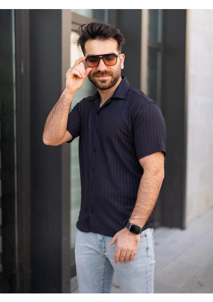 Keten Gömlek Kısa Kol Siyah Renk fırsatları