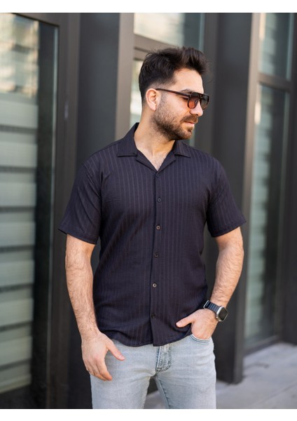 Keten Gömlek Kısa Kol Siyah Renk indirimleri