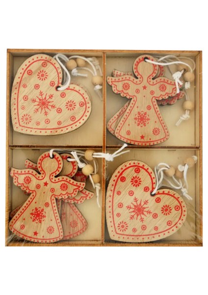 Yılbaşı Ağacı Süsü Ahşap Yılbaşı Ağacı Süsü 12 Adet fiyatları