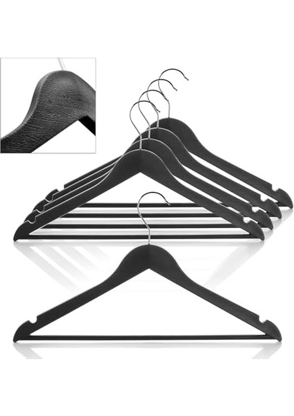 Ahşap Görünümlü Plastik Askısı (5 Adet) - Kaymaz Omuzlu, Şık ve Dayanıklı Giysi Askıları - Askılık, Dolap ve Için ( ) modelleri