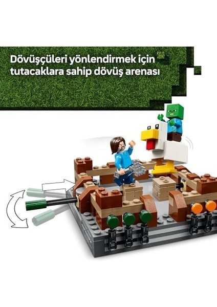 Minecraft Orman Malikanesi Dövüş Ringi 21272-10 Yaş Üzeri Kız ve Erkek Çocuklar Için Tavuk Jokey ve Ayarlanabilir Büyük Domuz Minifigürleri Içeren Yaratıcı Oyuncak Yapım Seti (491 Parça) modelleri