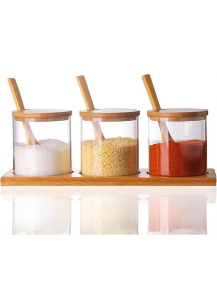 Bambu 3'lü Cam, Borasilikat, Seti - Şık ve Fonksiyonel Bambu - Mutfakta Düzeni ve Lezzeti Bir Arada Yaşayın!