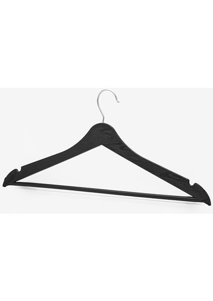 24 Adet Siyah Ahşap Görünümlü Plastik Askı Kıyafet Gömlek Askısı fiyatları