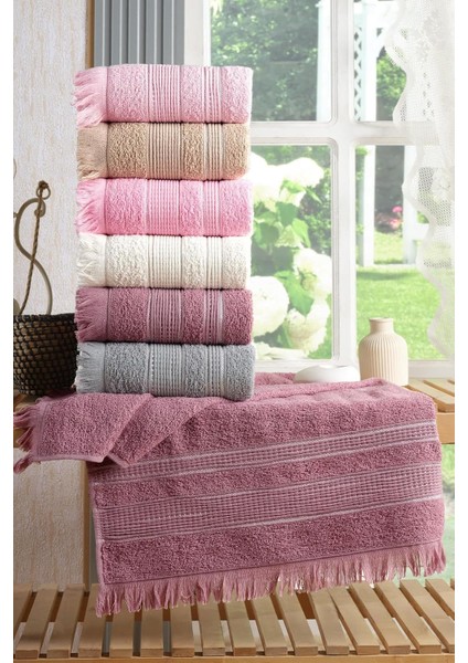 Tekstil Shiny 6'lı 50X90 cm El&yüz Havlu Seti Pembe