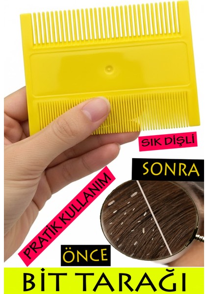 1 Adet Plastik Sarı Bit Tarağı - Bit ve Sirke Temizleme Tarağı, Sık Dişli, ve Pratik Kullanım Sağlar fırsatları