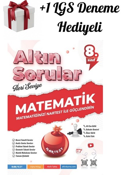 Nartest 8.sınıf (Lgs) Matematik Altın Sorular Ileri Seviye Soru Bankası + 1 Lgs Deneme Hediyeli